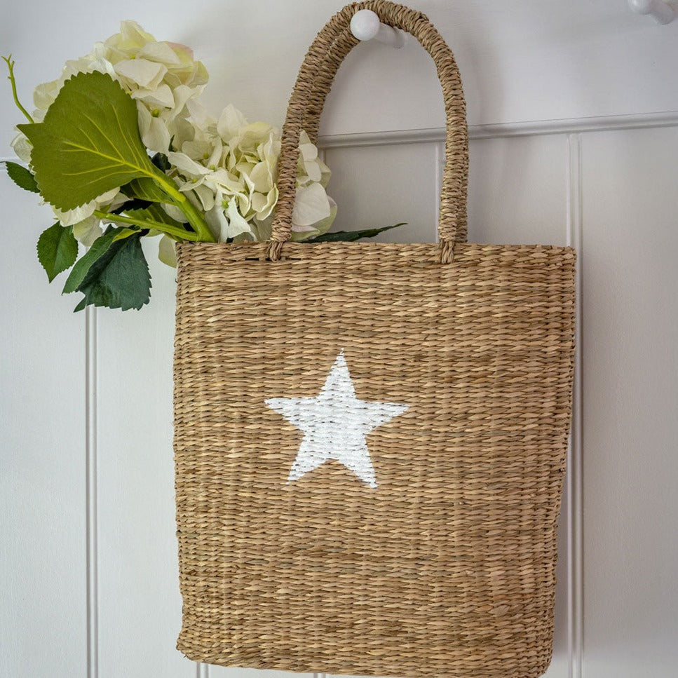Seagrass Star Tote - White or Grey Star