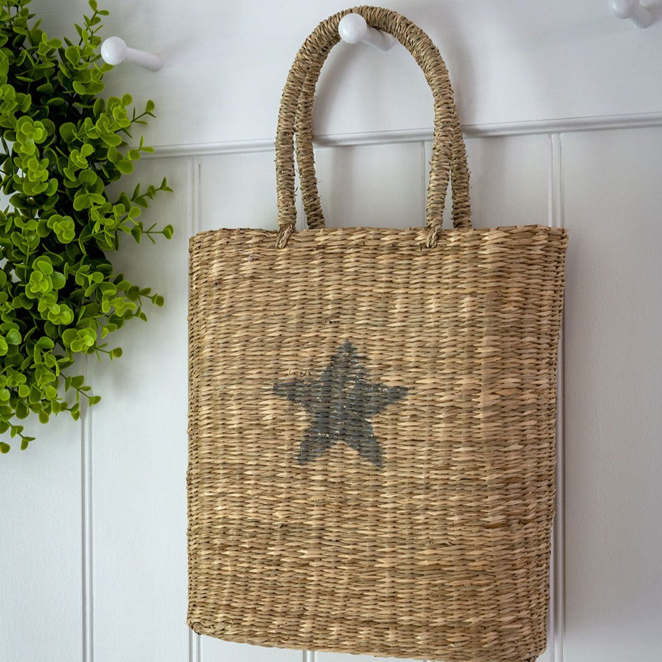 Seagrass Star Tote - White or Grey Star